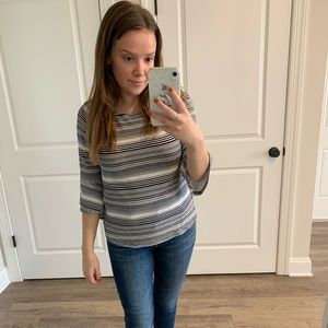 Green Envelope Striped Top, Size Small